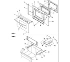 Amana ZRR6400WW-P1143615NWW oven door and storage drawer diagram