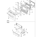 Amana ARRS6550WW/P1130691NWW oven door and storage drawer diagram