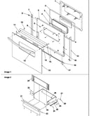 Oven door and storage