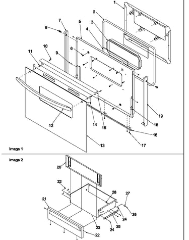 Oven door and storage