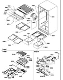 Interior cabinet and drain assembly