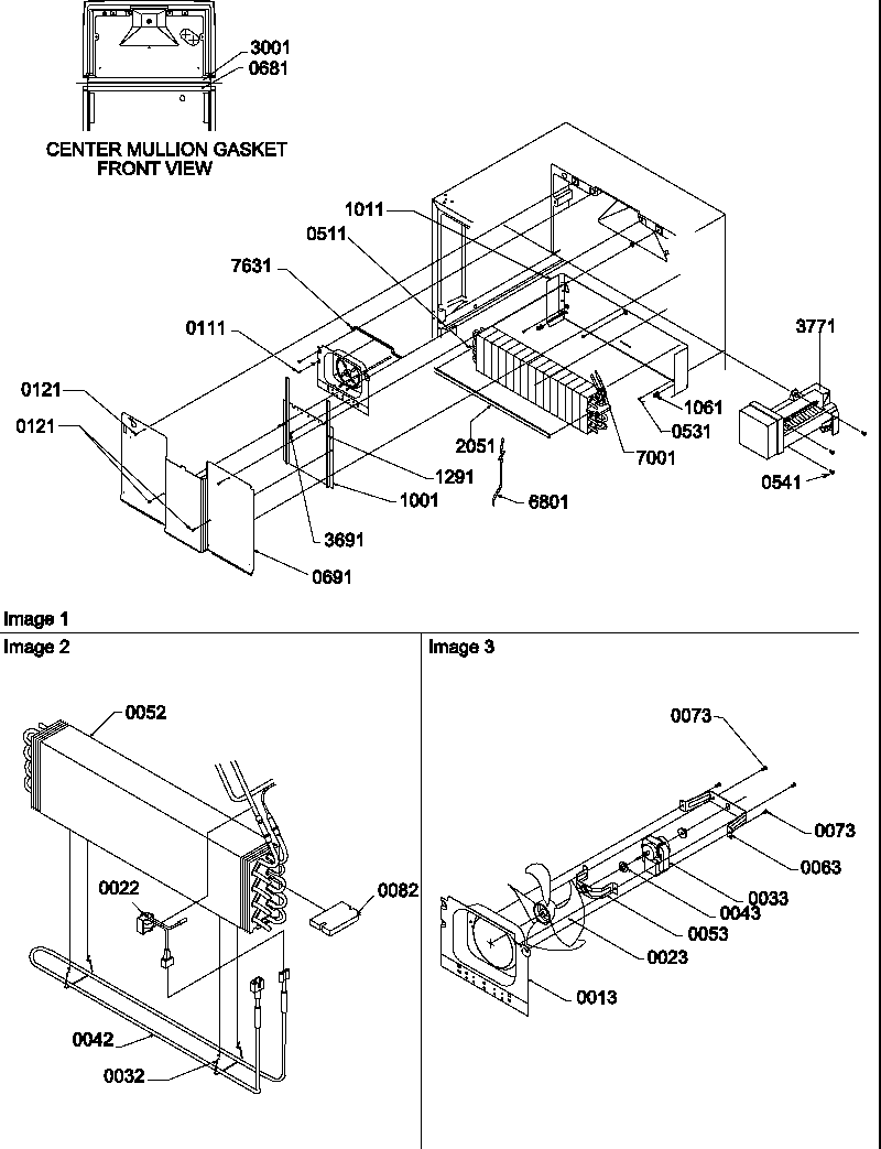 Evaporator and fan motor assemblies
