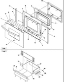 Oven door and storage