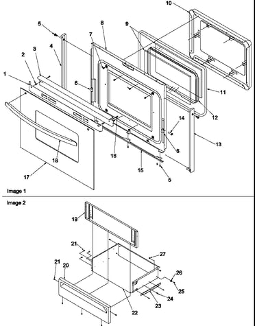 Oven door and storage