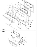 Oven door and storage