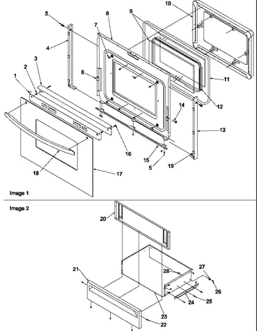 Oven door and storage door