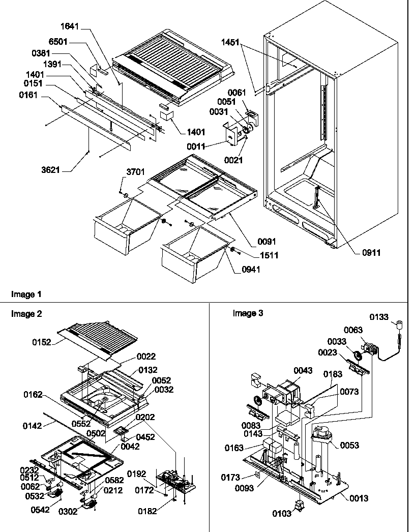 Interior cabinet and drain block assembly