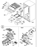 Interior cabinet and drain block assembly
