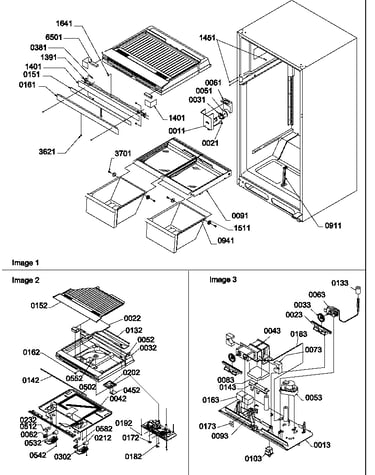 Interior cabinet and drain block assembly