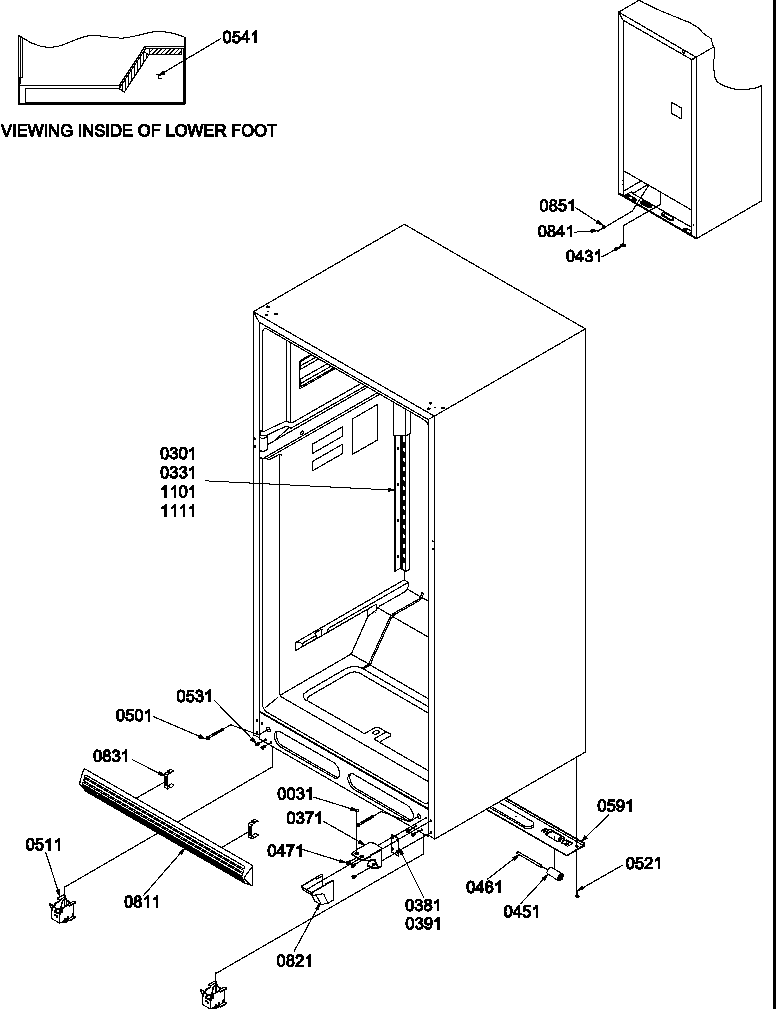 LADDERS, LOWER CABINET & ROLLER ASSY