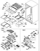 Interior cabinet and drain block assembly