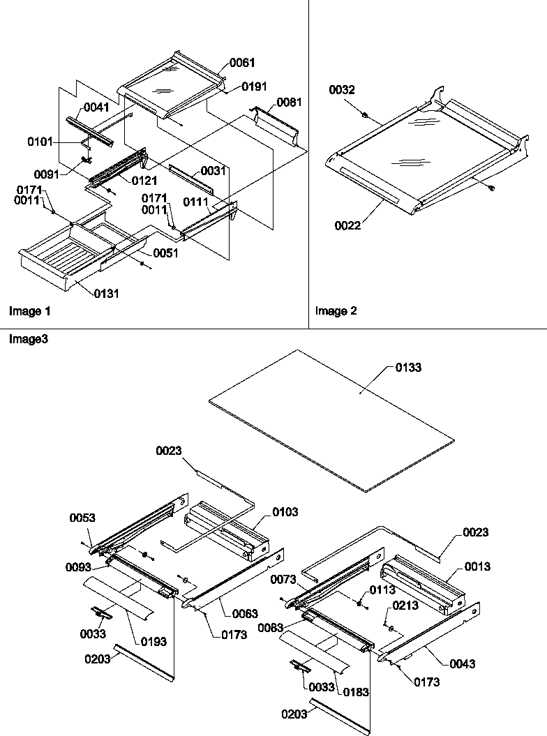 SHELVING AND CRISPER ASSEMBLIES