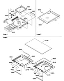Shelving and crisper assemblies