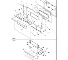Amana ARG7202E-P1143378NE oven door and storage drawer diagram