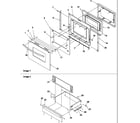 Amana ARTC7114WW-P1143673NWW oven door and storage drawer diagram