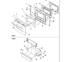 Amana ARG7600LL-P1143332NLL oven door and storage door diagram