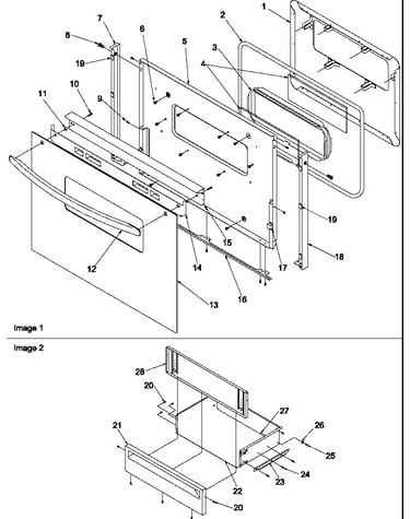 Oven door and storage door
