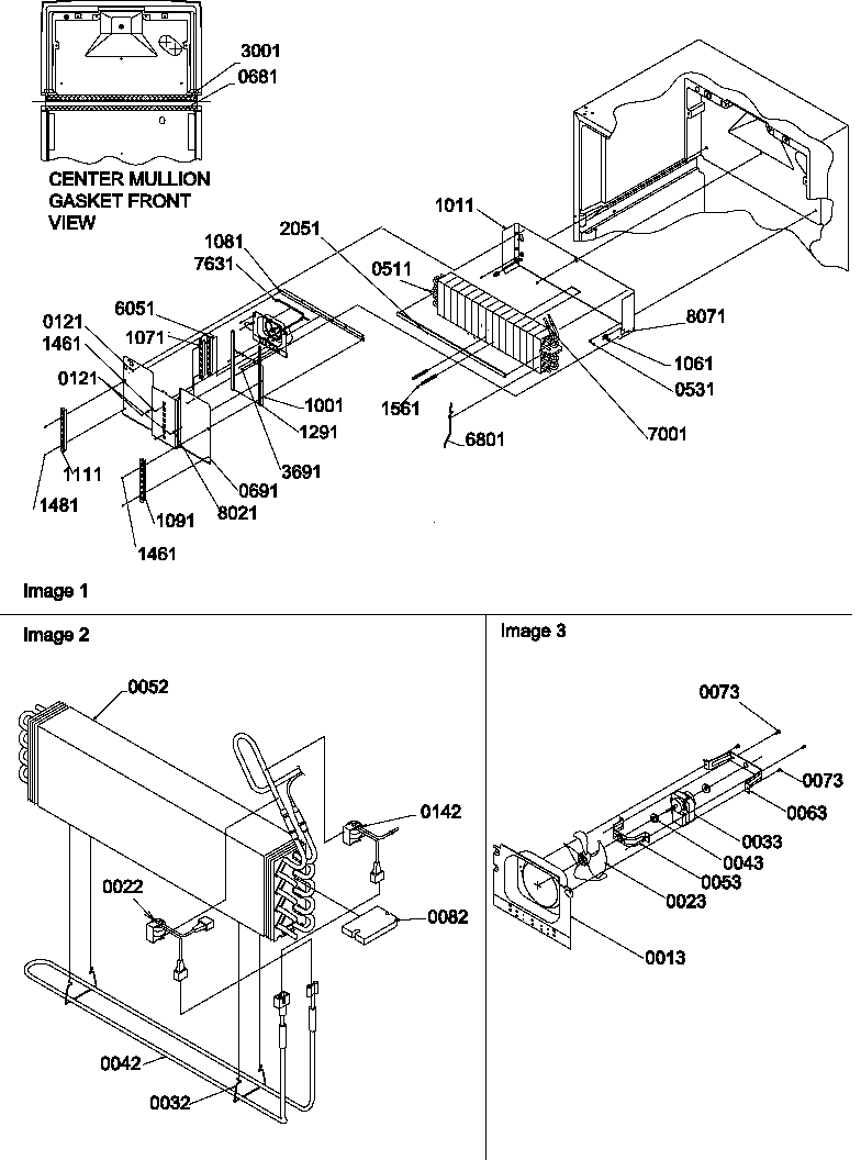 Evaporator and fan motor assemblies