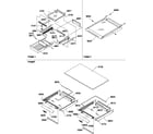 Amana TR525VW-P1322701WW shelving and crisper assemblies diagram