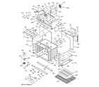 Kenmore 91147814202 body with microwave support diagram