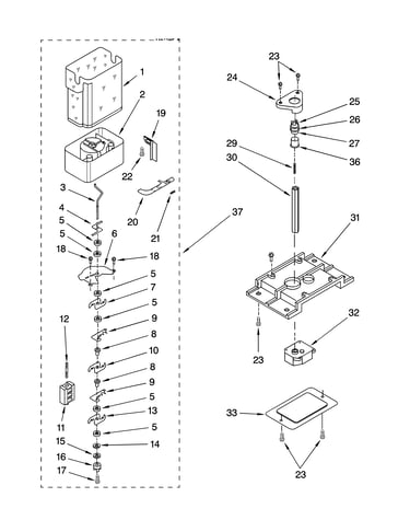 Motor and ice container parts