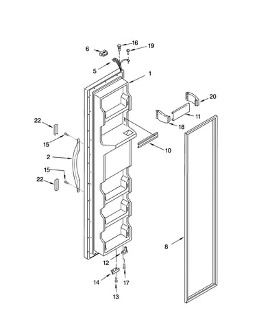 Freezer door parts