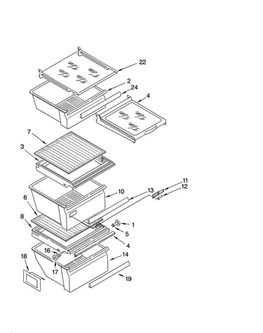 Refrigerator shelf parts
