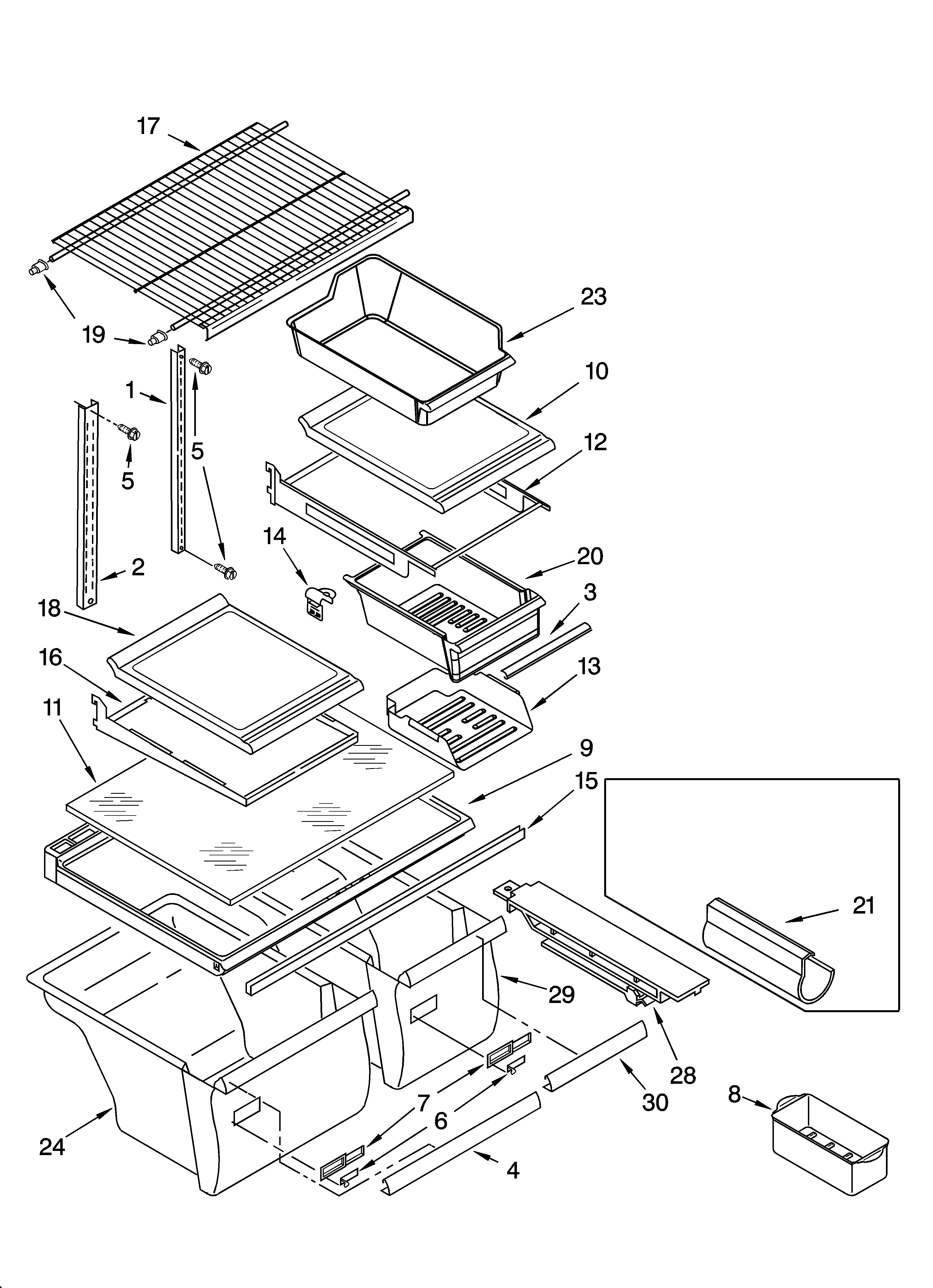 Shelf parts