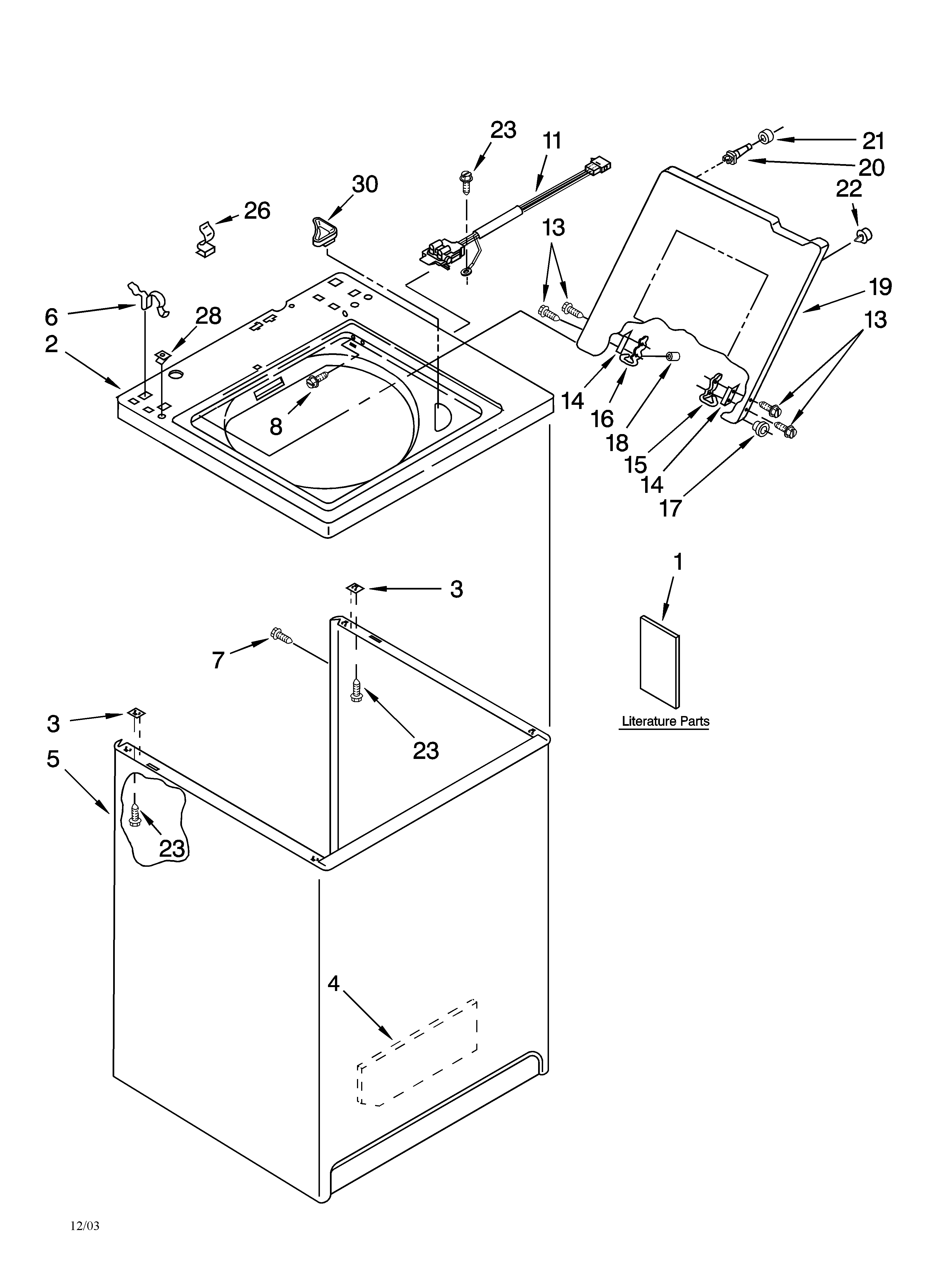 Top and cabinet parts