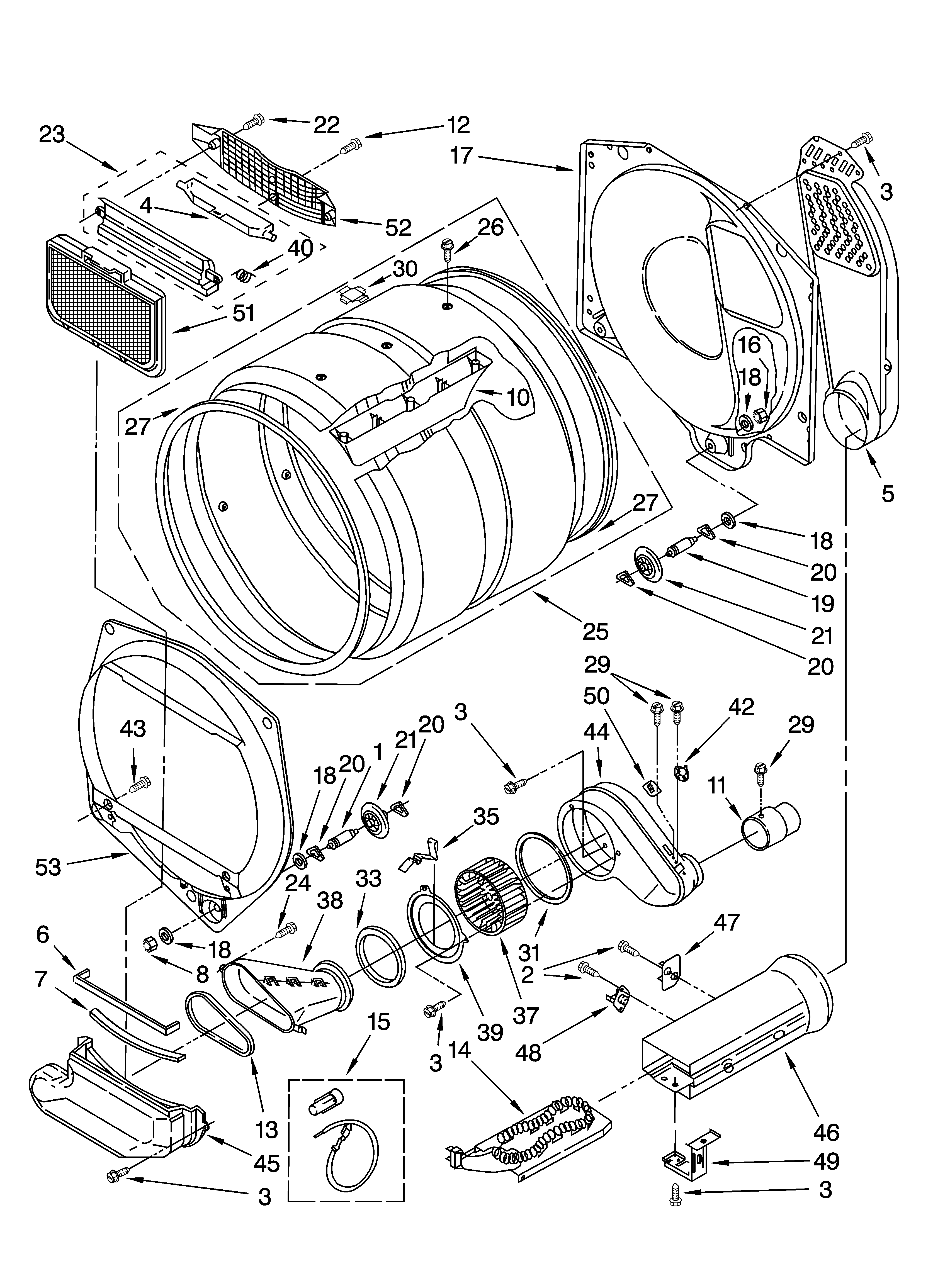 Dryer bulkhead parts