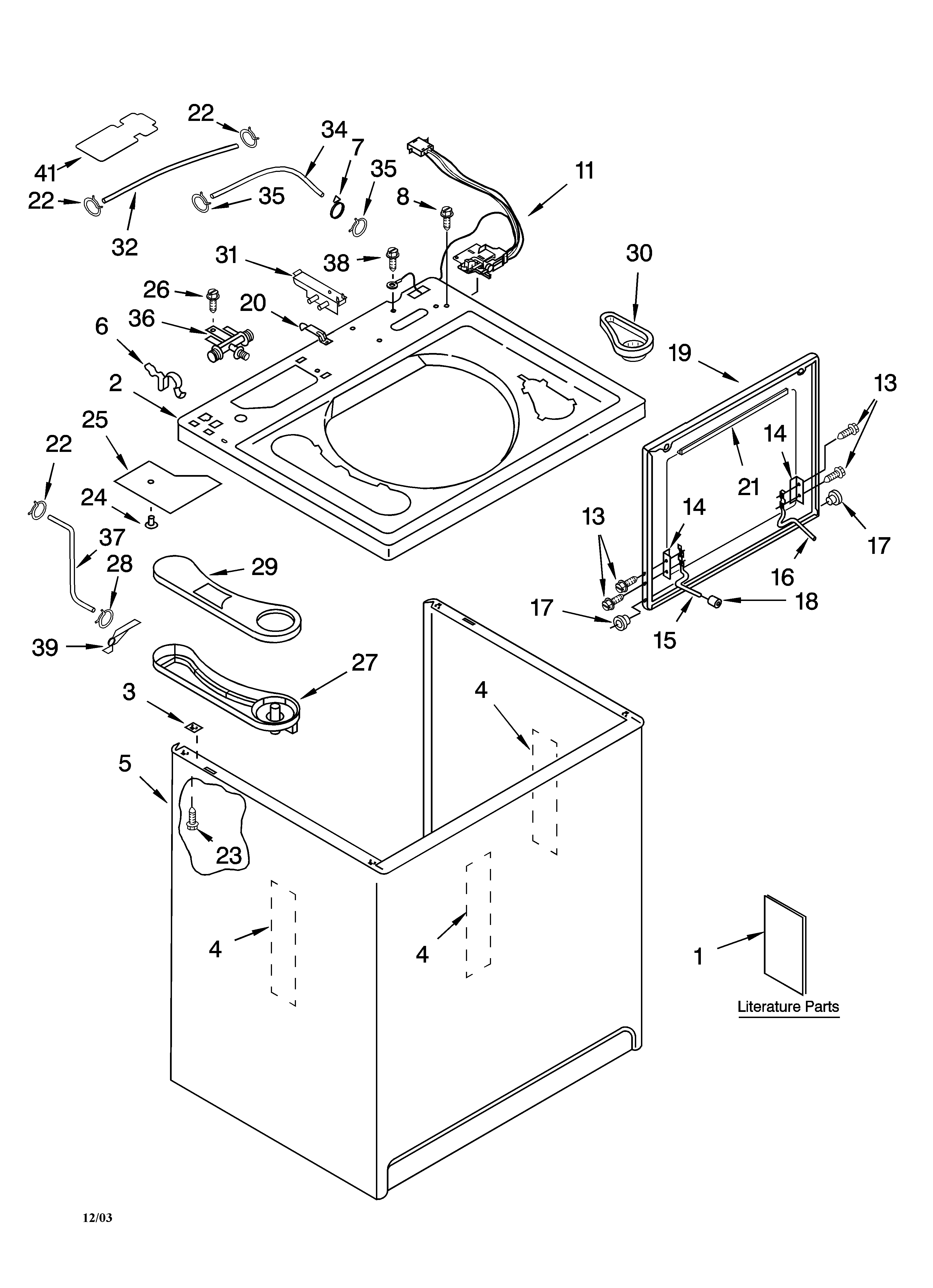 Top and cabinet parts