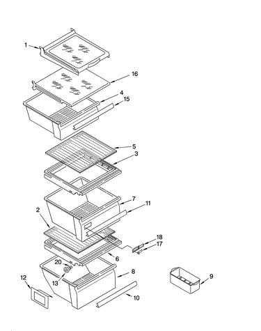 Refrigerator shelf parts