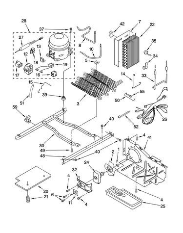 Unit parts, parts not illustrated