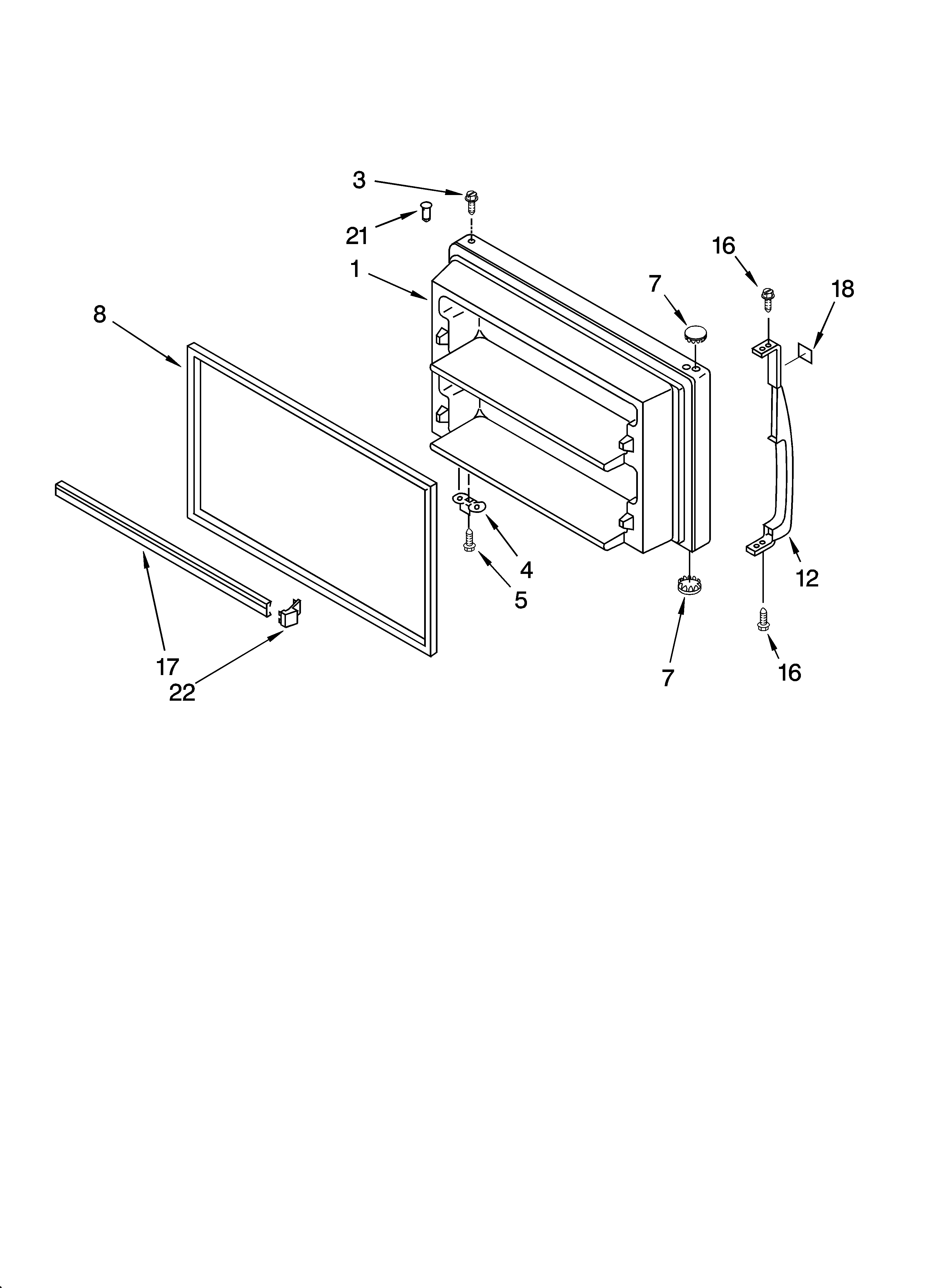 Freezer door parts