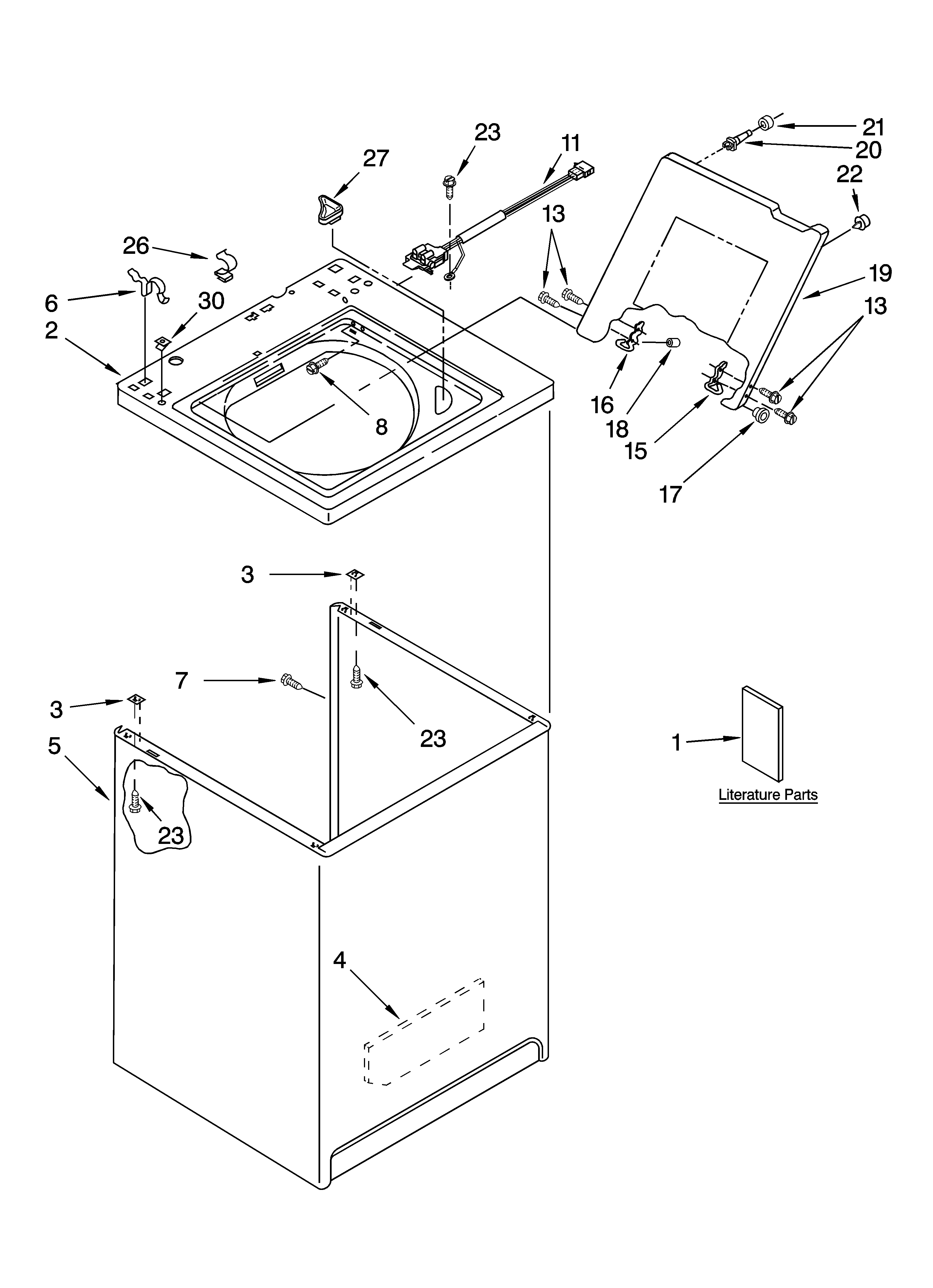 Top and cabinet parts
