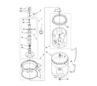 Kenmore 11022936101 agitator, basket and tub parts diagram