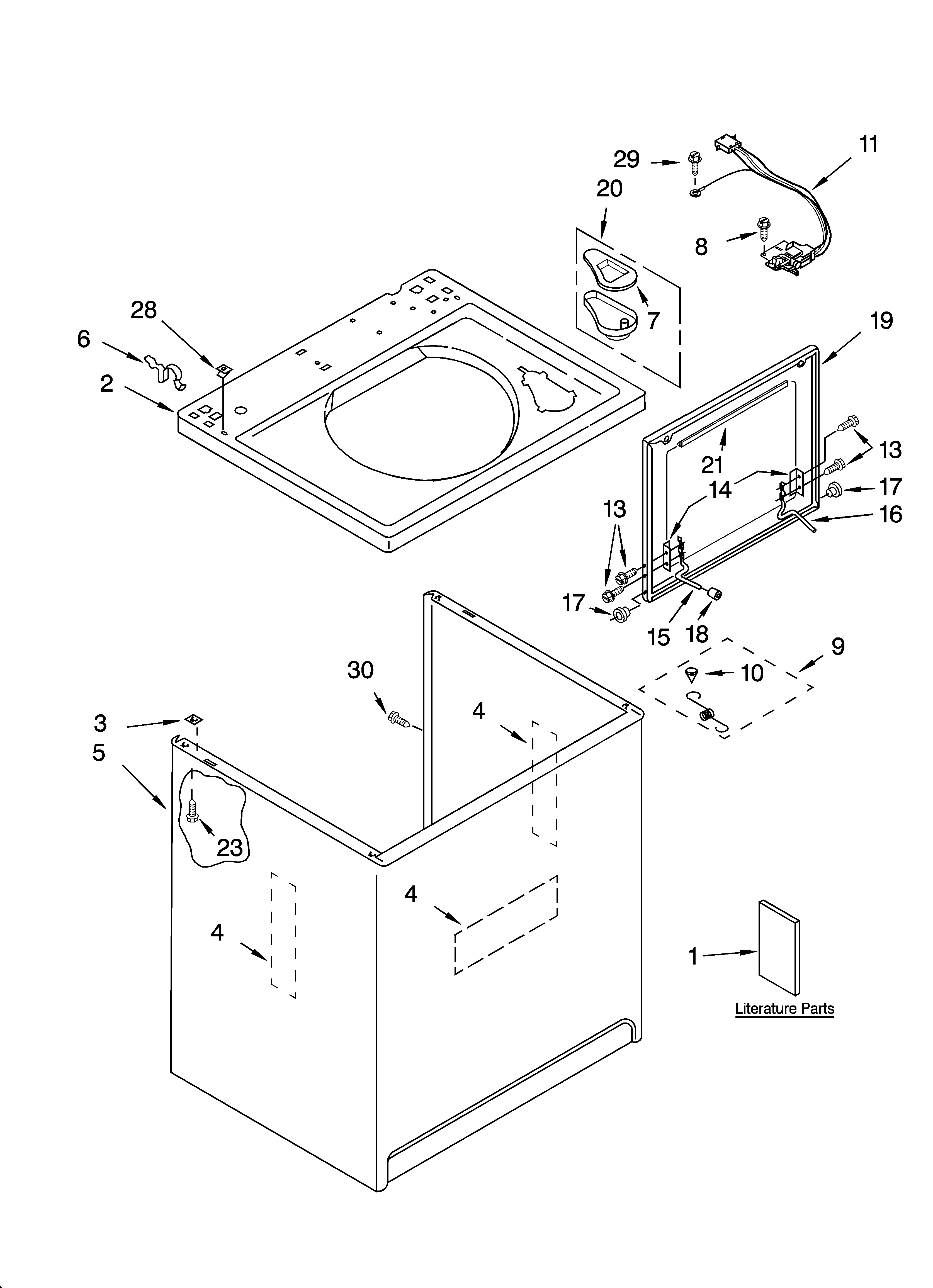 TOP AND CABINET PARTS