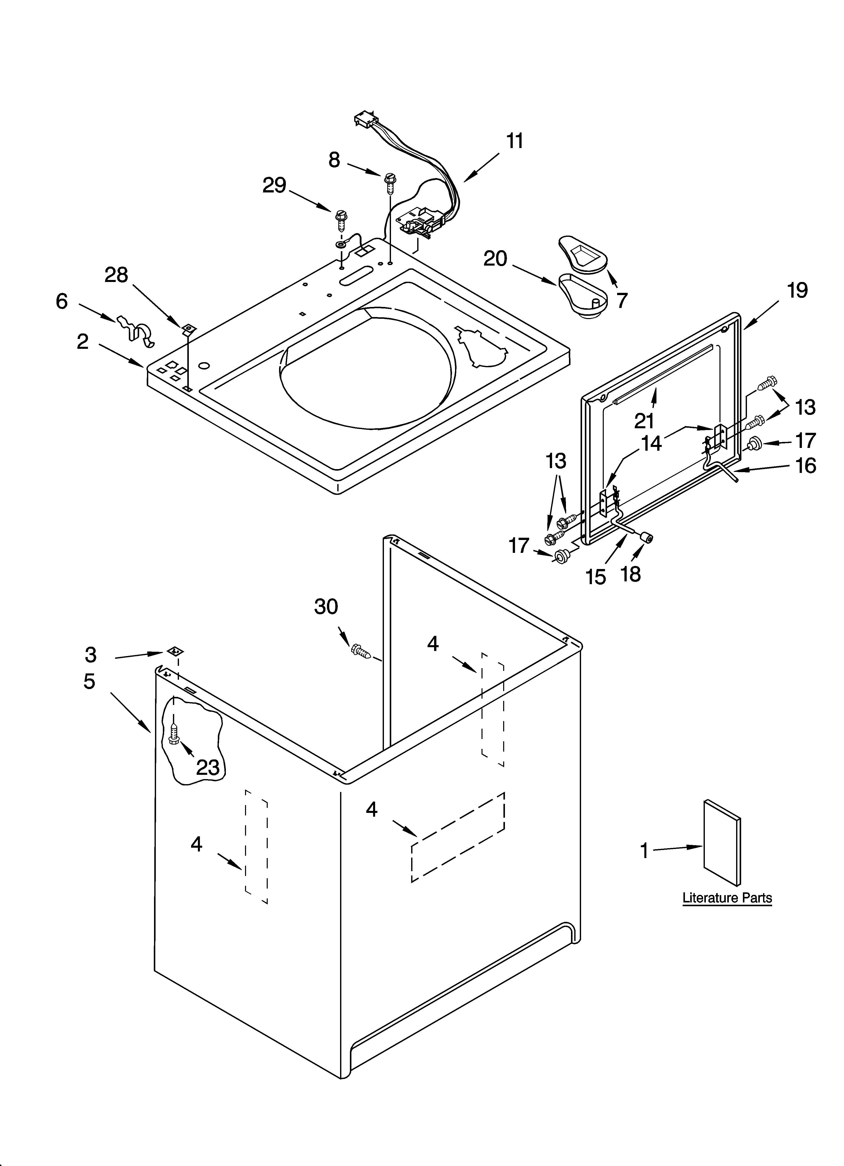 Top and cabinet parts