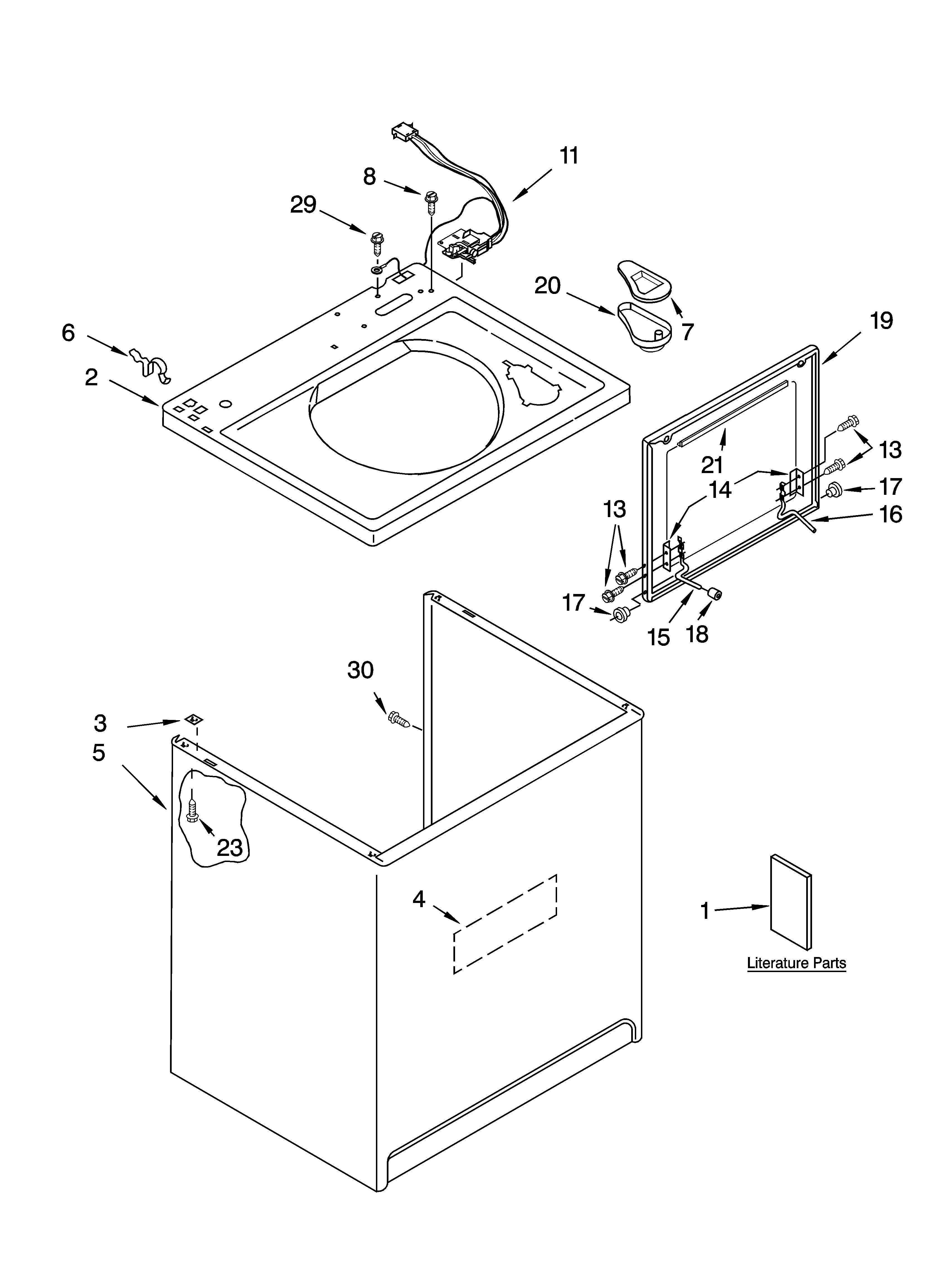 Top and cabinet parts