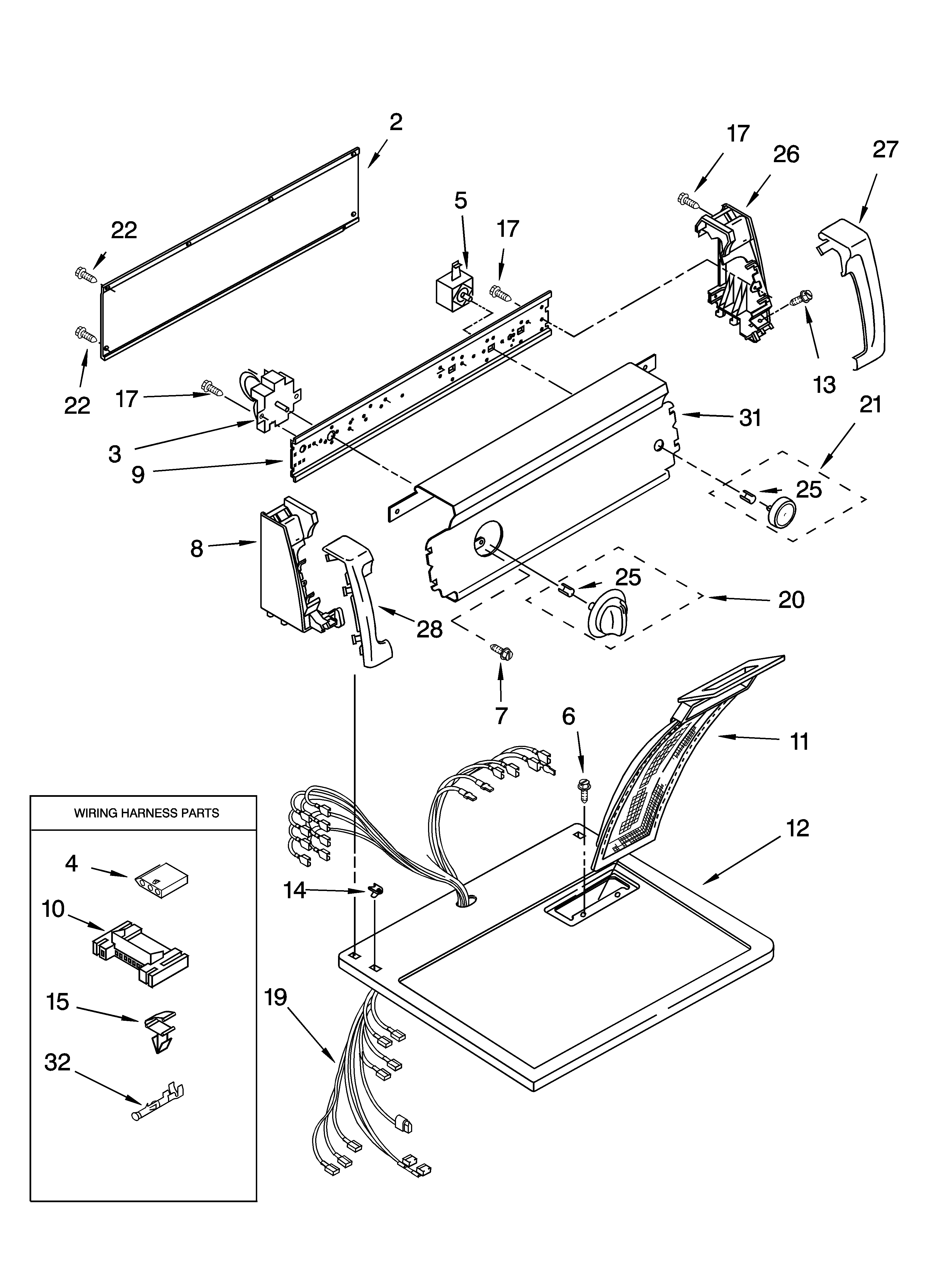 Top and console parts