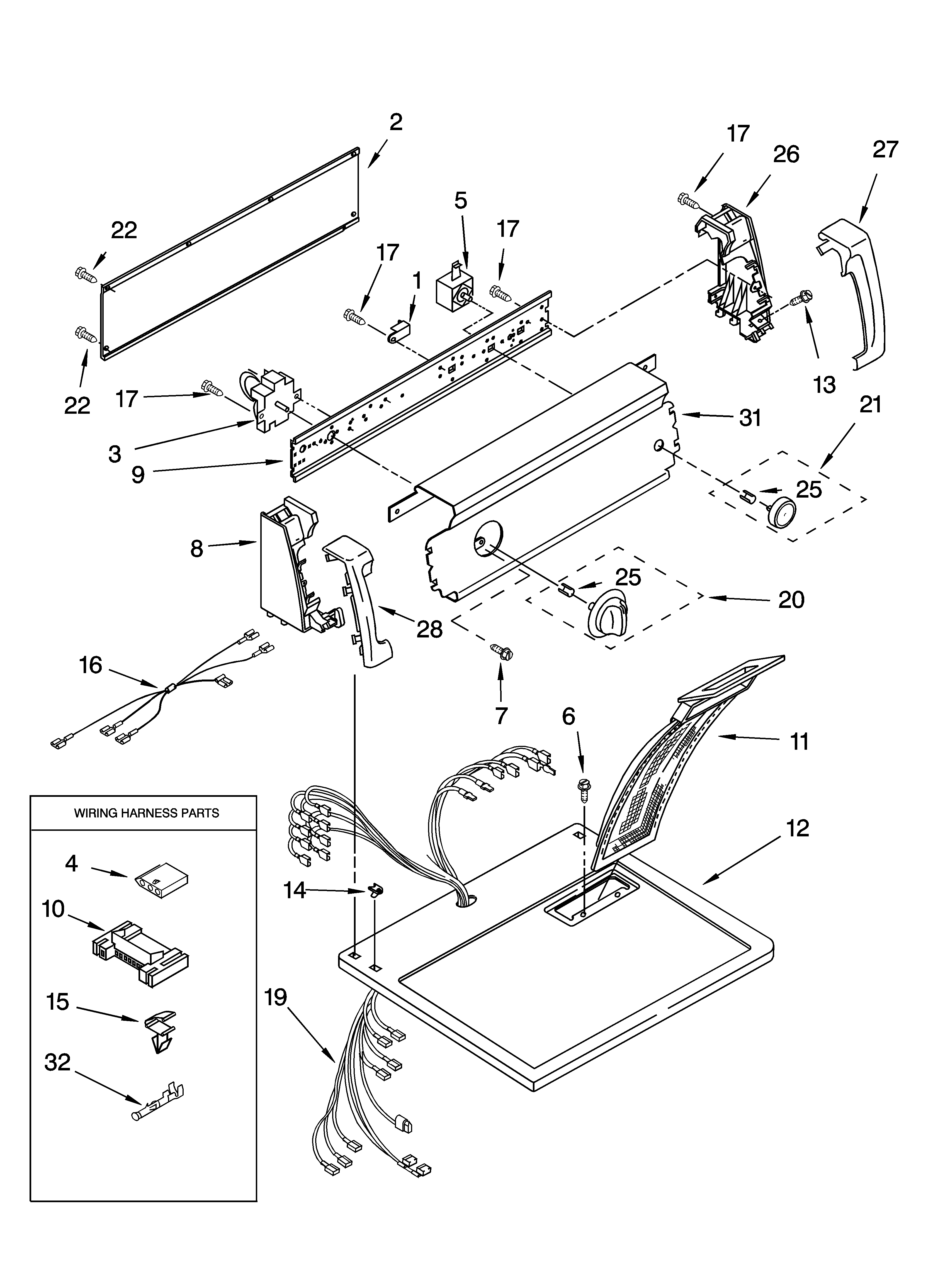 Top and console parts