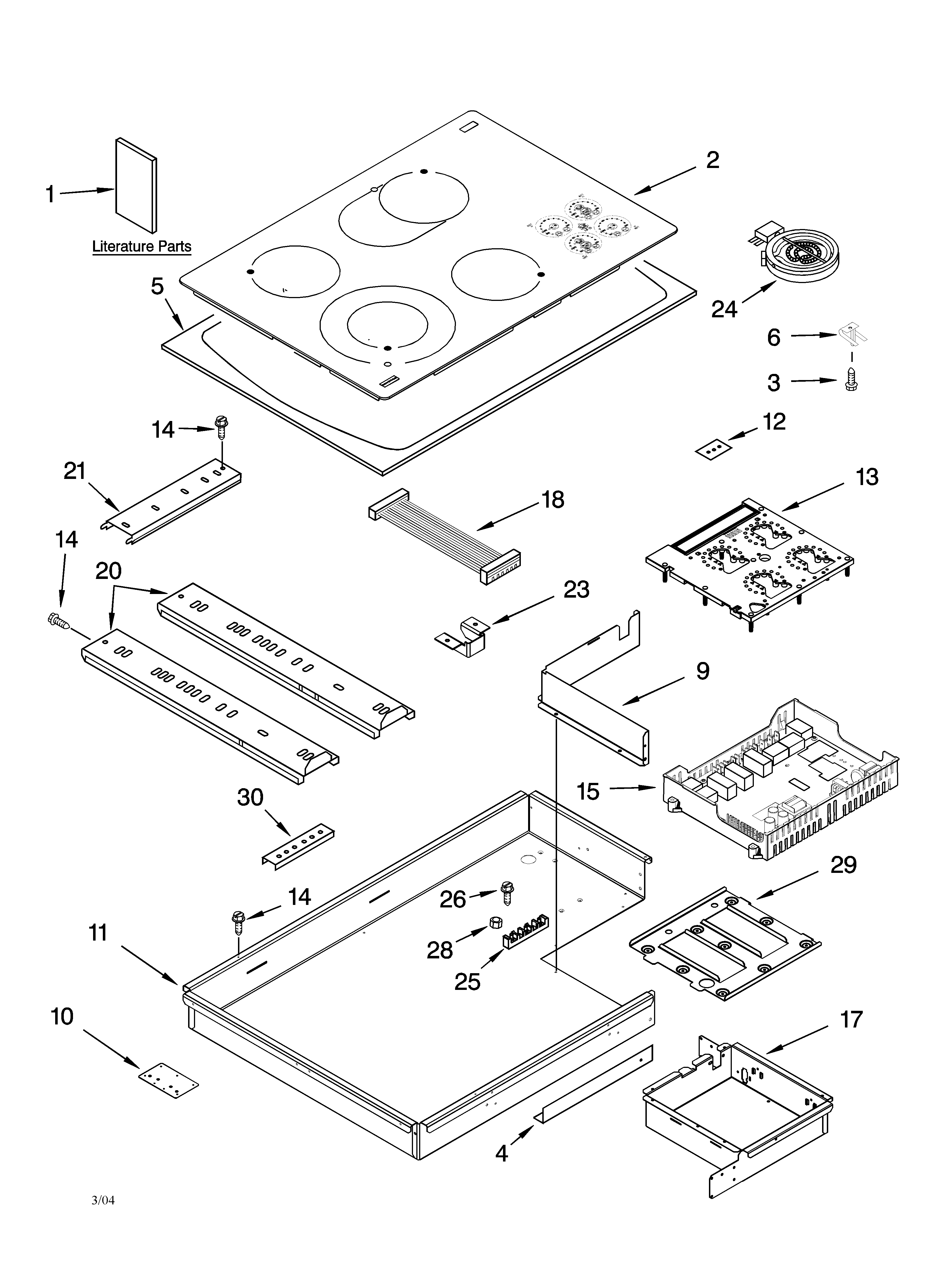 Cooktop parts, miscellaneous parts