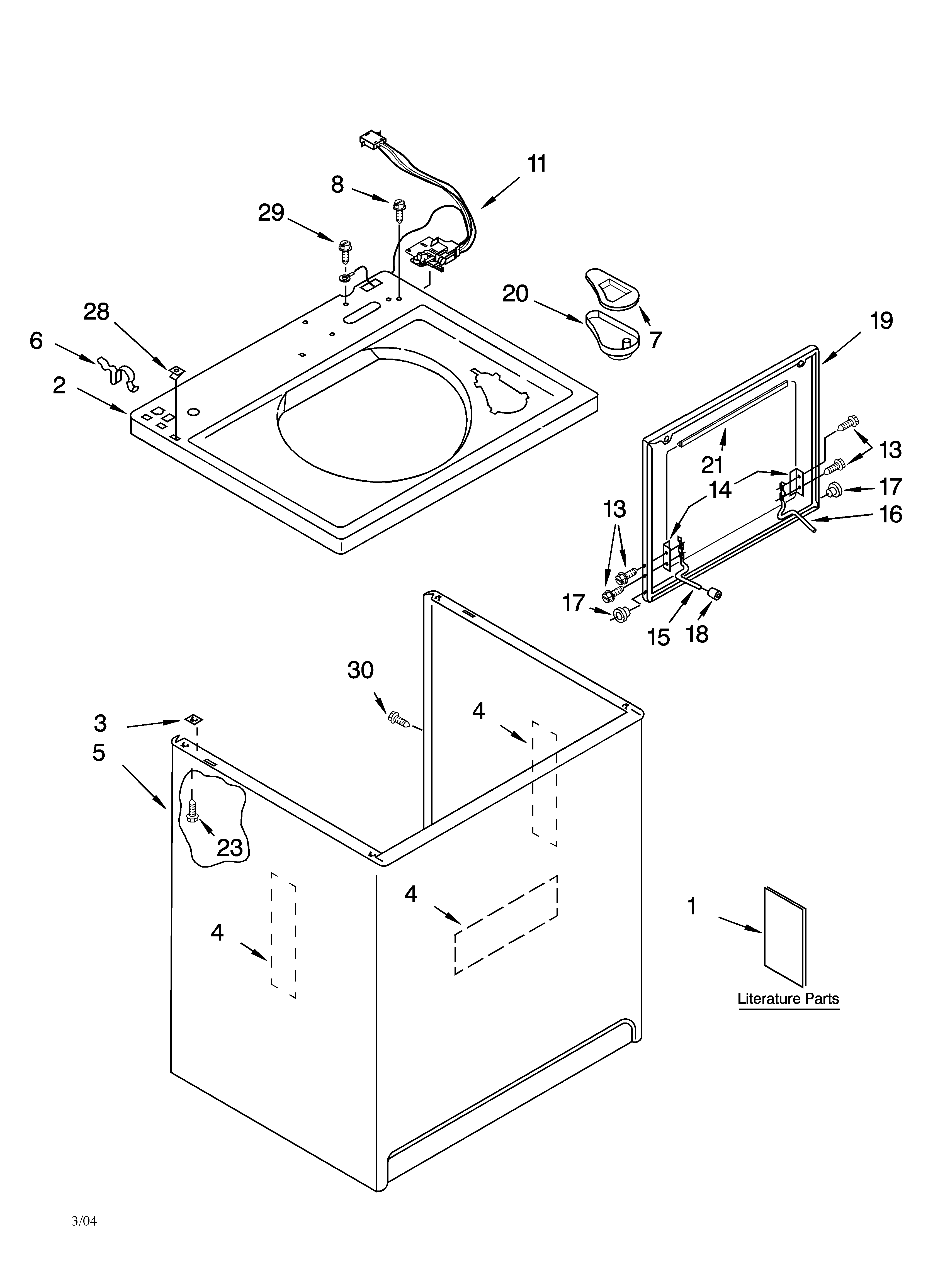Top and cabinet parts