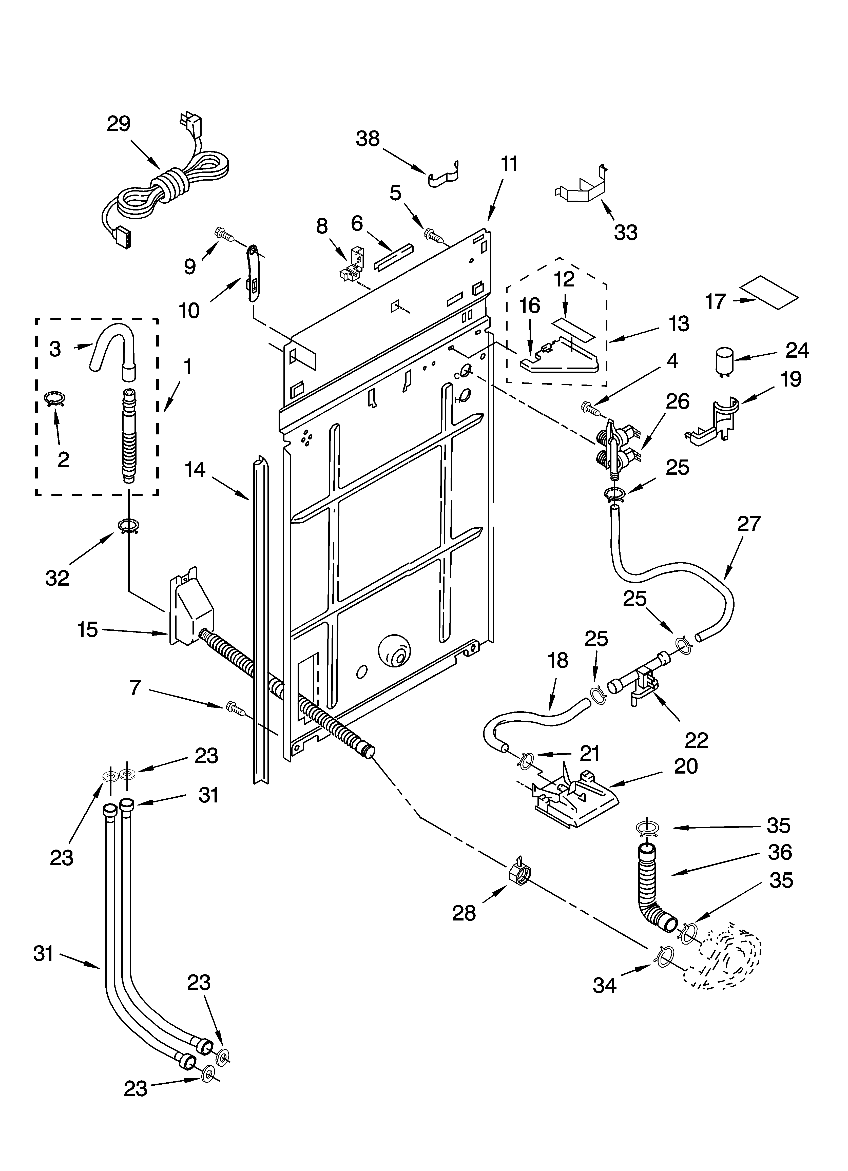 Rear panel parts