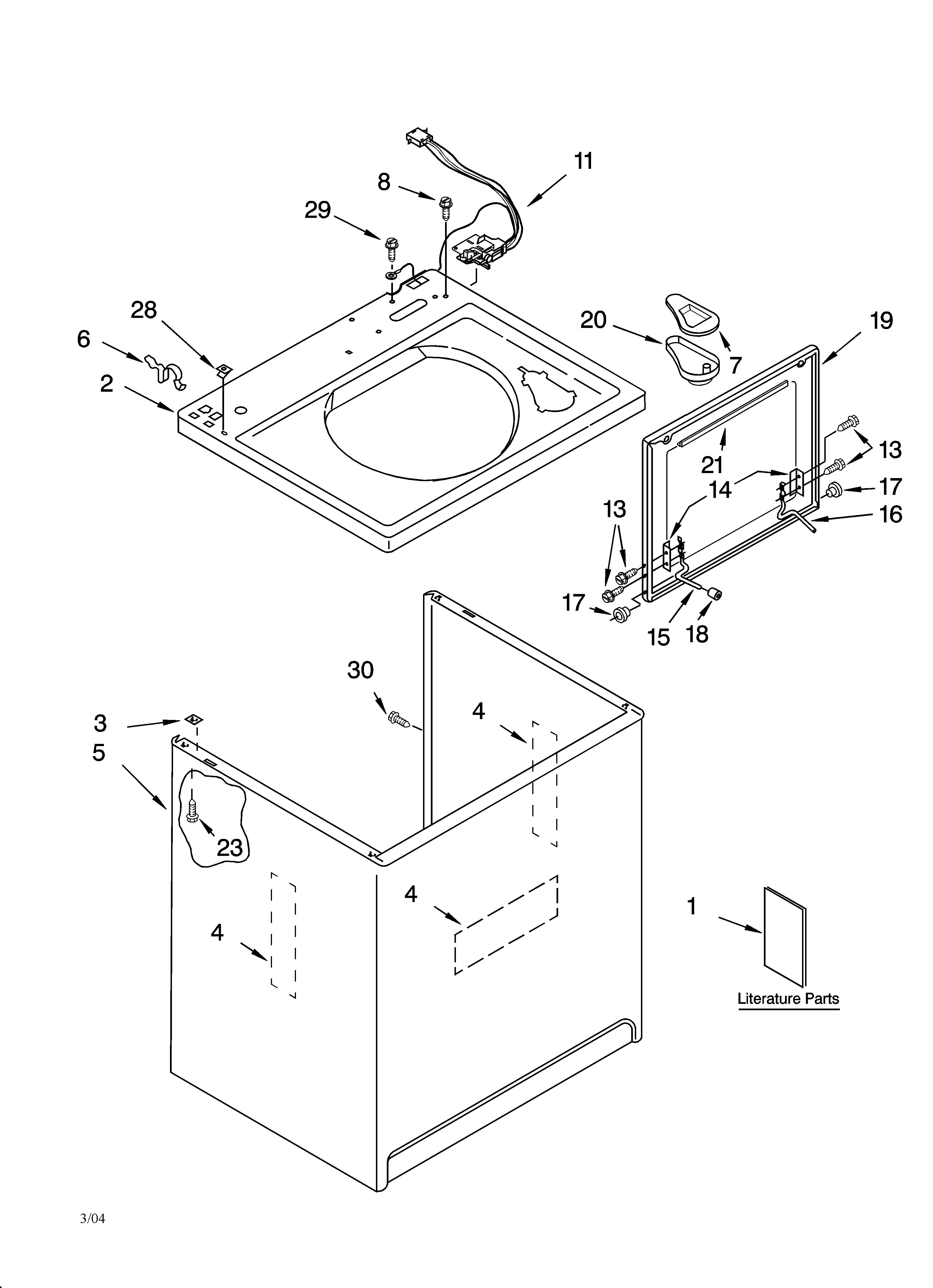 Top and cabinet parts