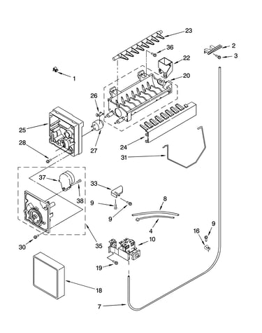 Icemaker parts, parts not illustrated
