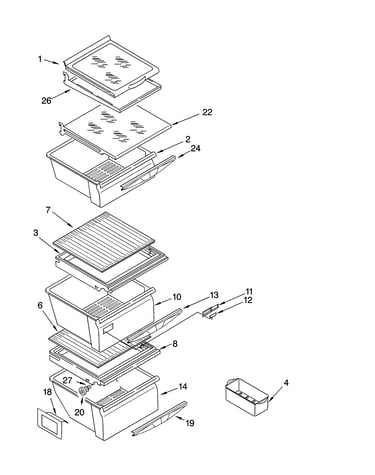 Refrigerator shelf parts
