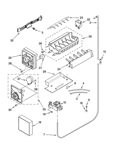 Icemaker parts - parts not illustrated