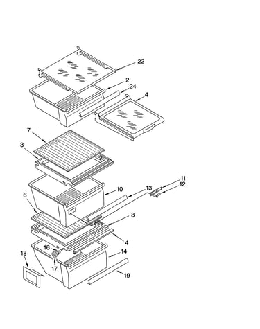 Refrigerator shelf parts