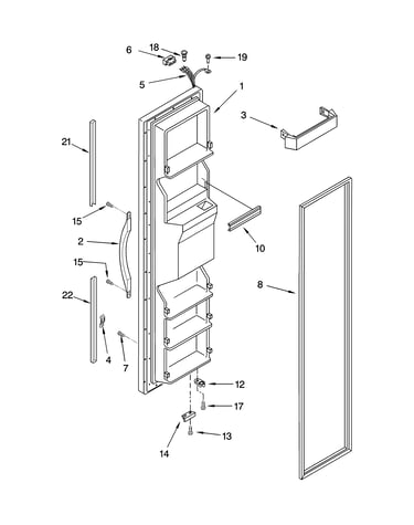 Freezer door parts